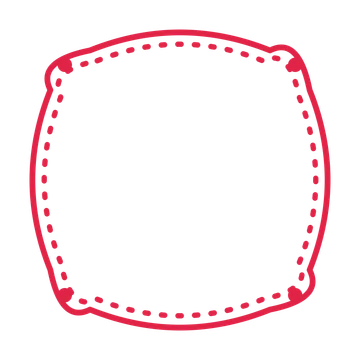 An open scallop frame with dot ornaments and a dotted border. The middle stays transparent for your text or photograph.