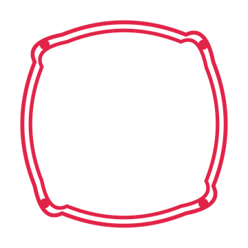 An open scallop frame with dot ornaments and a double border. The middle stays transparent for your text or photograph.