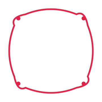 An open scallop frame with dot ornaments and a single border. The middle stays transparent for your text or photograph.