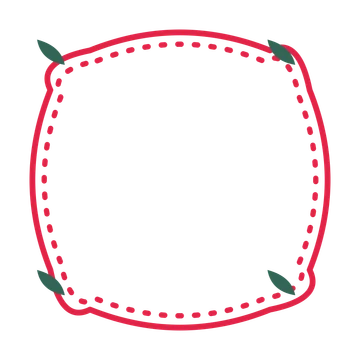 An open scallop frame with leaf ornaments and a dotted border. The middle stays transparent for your text or photograph.