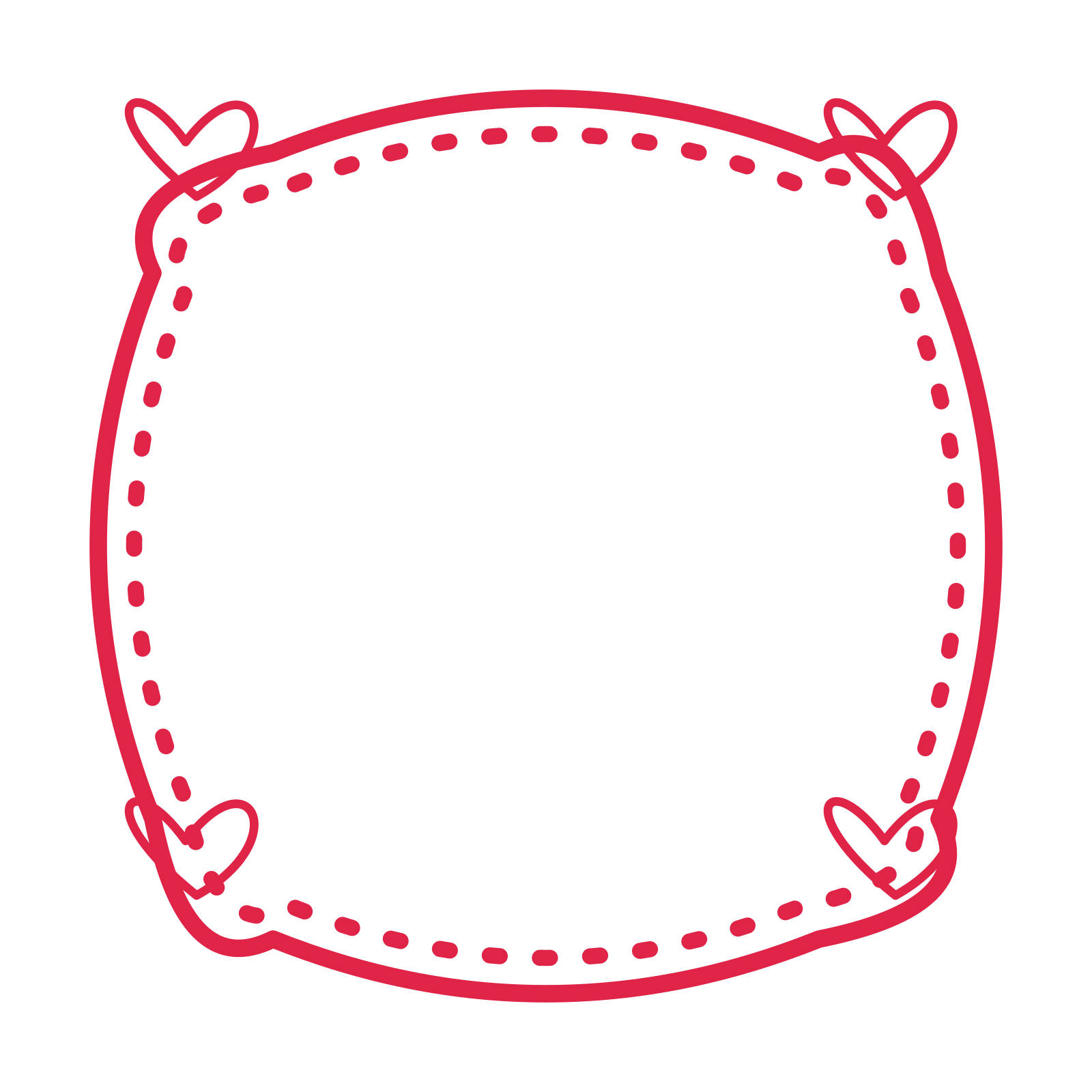 An open scallop frame with loop ornaments and a dotted border. The middle stays transparent for your text or photograph.