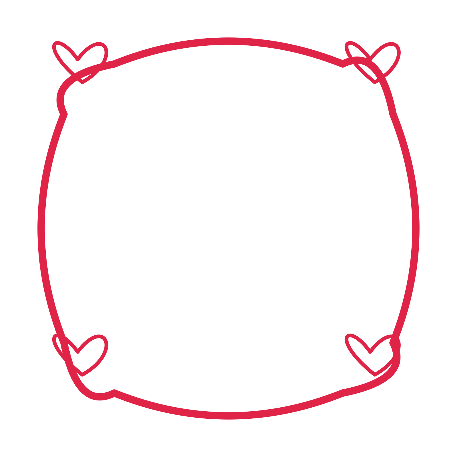 An open scallop frame with loop ornaments and a single border. The middle stays transparent for your text or photograph.