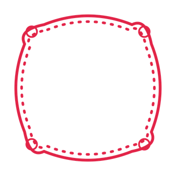 An open scallop frame with ring ornaments and a dotted border. The middle stays transparent for your text or photograph.