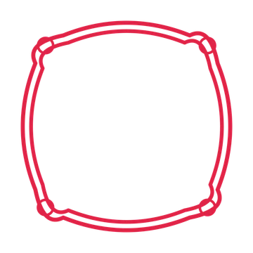An open scallop frame with ring ornaments and a double border. The middle stays transparent for your text or photograph.