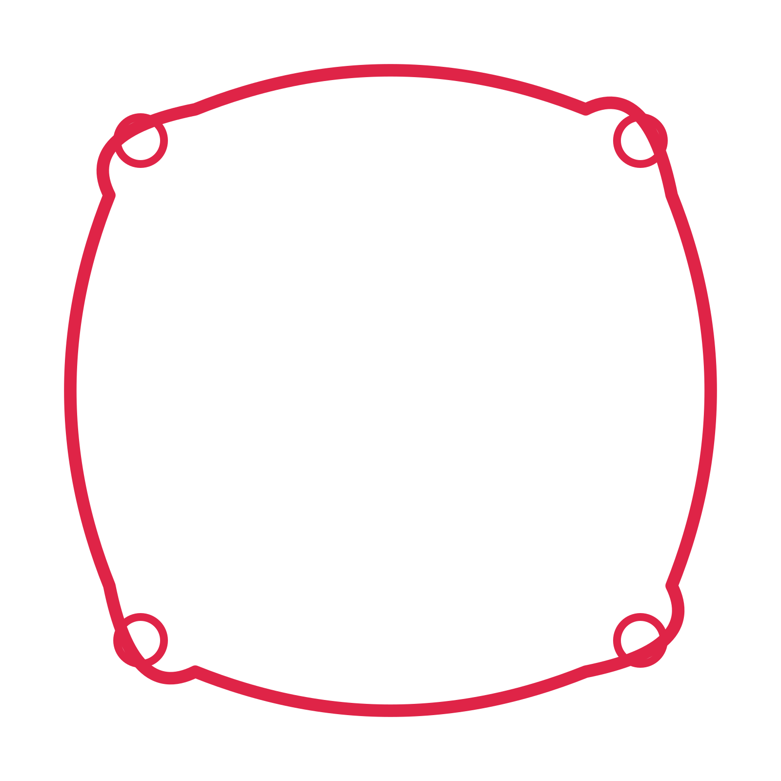 An open scallop frame with ring ornaments and a single border. The middle stays transparent for your text or photograph.