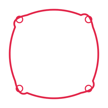 An open scallop frame with ring ornaments and a single border. The middle stays transparent for your text or photograph.