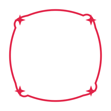 An open scallop frame with sparkle ornaments and a single border. The middle stays transparent for your text or photograph.