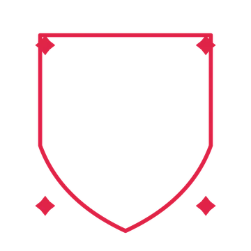 An open shield frame with diamond ornaments and a single border. The middle stays transparent for your text or photograph.