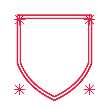An open shield frame with fan ornaments and a double border. The middle stays transparent for your text or photograph.
