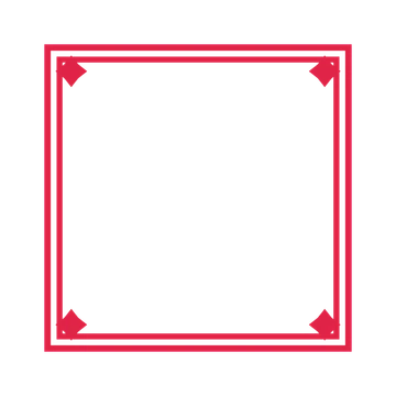An open square frame with diamond ornaments and a double border. The middle stays transparent for your text or photograph.