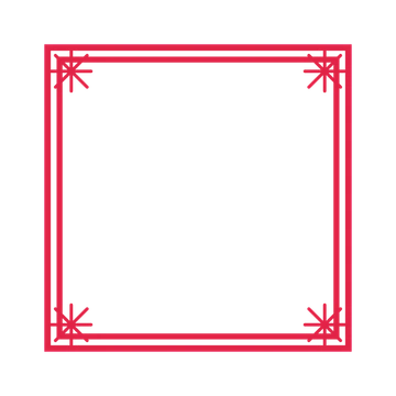 An open square frame with fan ornaments and a double border. The middle stays transparent for your text or photograph.