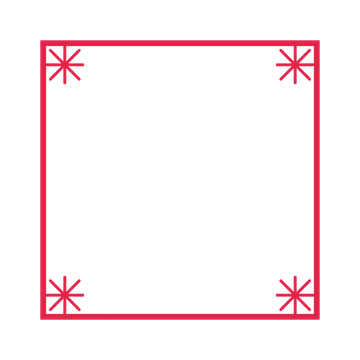 An open square frame with fan ornaments and a single border. The middle stays transparent for your text or photograph.