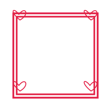 An open square frame with loop ornaments and a double border. The middle stays transparent for your text or photograph.