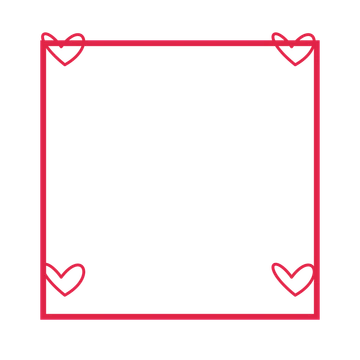 An open square frame with loop ornaments and a single border. The middle stays transparent for your text or photograph.