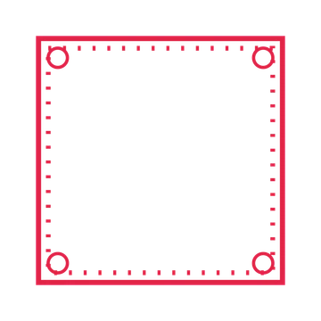 An open square frame with ring ornaments and a dotted border. The middle stays transparent for your text or photograph.