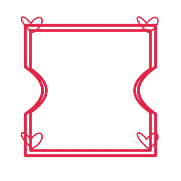 An open ticket frame with loop ornaments and a double border. The middle stays transparent for your text or photograph.