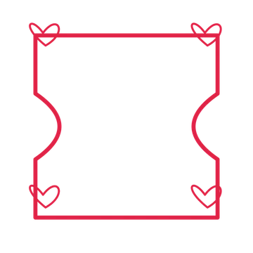An open ticket frame with loop ornaments and a single border. The middle stays transparent for your text or photograph.