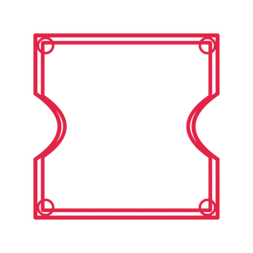 An open ticket frame with ring ornaments and a double border. The middle stays transparent for your text or photograph.