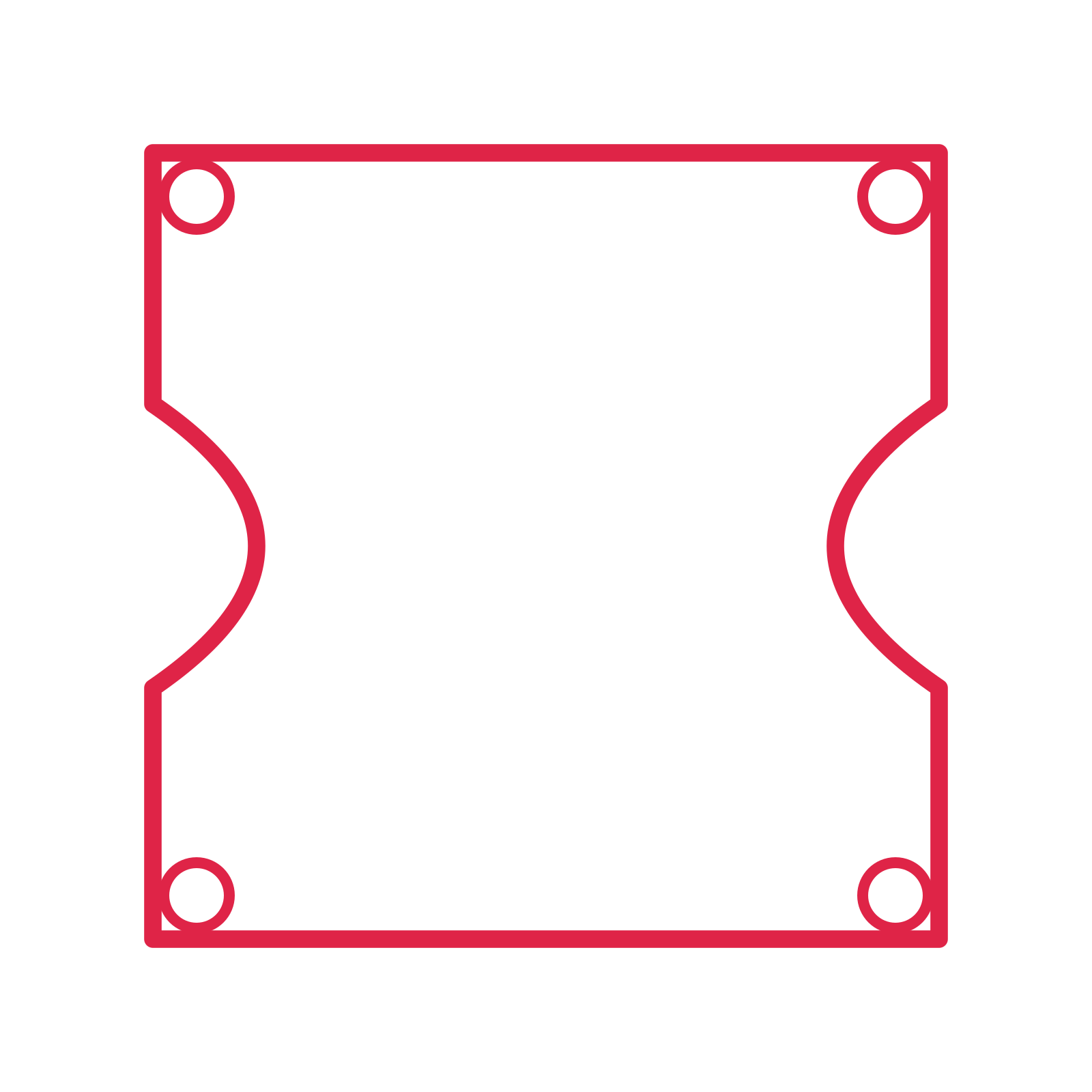 An open ticket frame with ring ornaments and a single border. The middle stays transparent for your text or photograph.