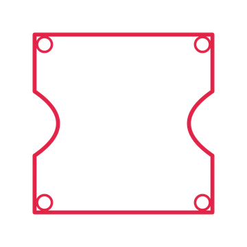 An open ticket frame with ring ornaments and a single border. The middle stays transparent for your text or photograph.