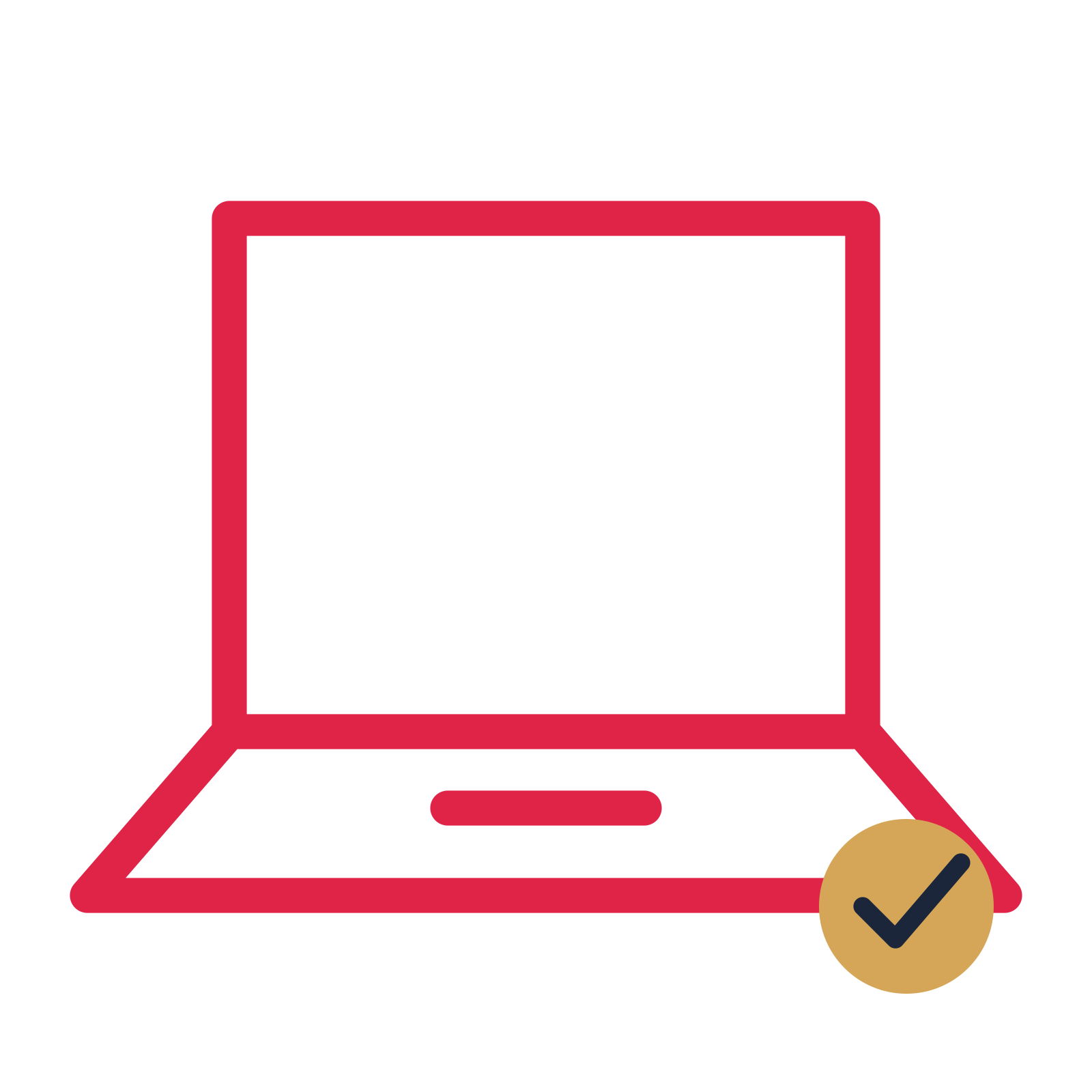Portable laptop drawn as an accent icon with clean rounded lines.