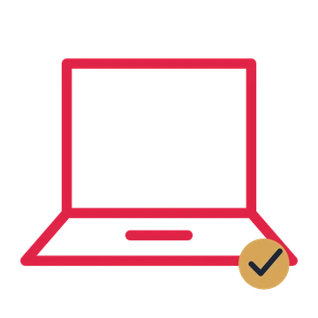 Portable laptop drawn as an accent icon with clean rounded lines.