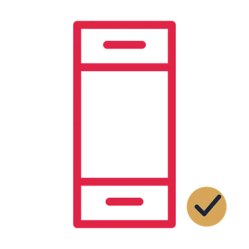 Smartphone drawn as an accent icon with clean rounded lines.