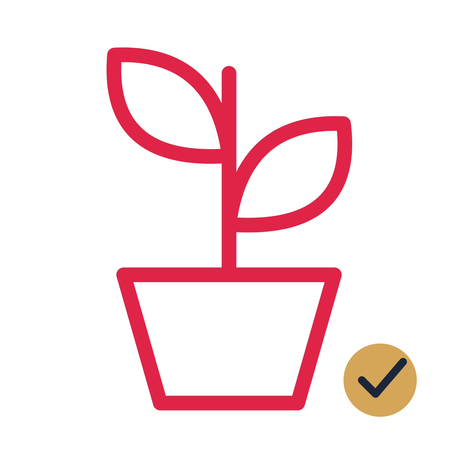 Indoor plant pot drawn as an accent icon with clean rounded lines.