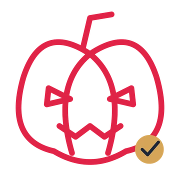 Halloween pumpkin drawn as an accent icon with clean rounded lines.