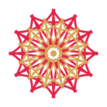 A layered bell rosette with 12-fold radial symmetry and 2 alternating rings of petals.