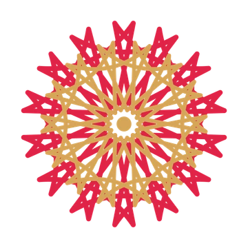 A layered bell rosette with 14-fold radial symmetry and 2 alternating rings of petals.