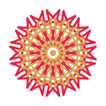 A layered bell rosette with 16-fold radial symmetry and 2 alternating rings of petals.