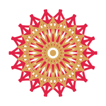 A layered bell rosette with 18-fold radial symmetry and 2 alternating rings of petals.