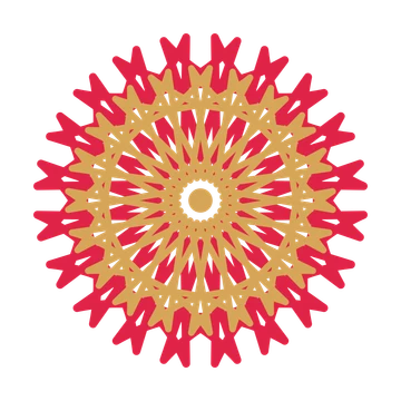 A layered bell rosette with 20-fold radial symmetry and 2 alternating rings of petals.