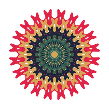 A layered bell rosette with 20-fold radial symmetry and 4 alternating rings of petals.