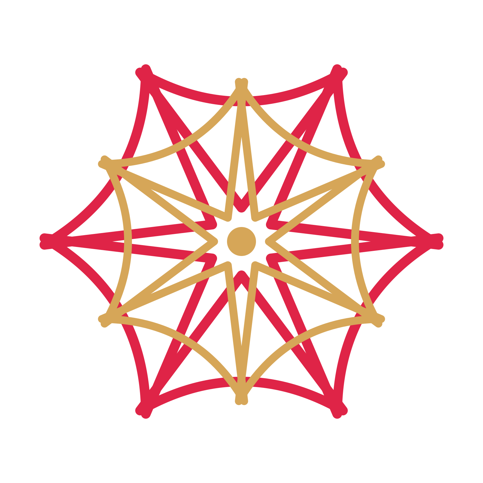 A layered bell rosette with 6-fold radial symmetry and 2 alternating rings of petals.