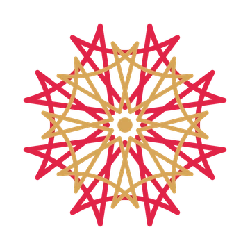 A layered bell rosette with 8-fold radial symmetry and 2 alternating rings of petals.