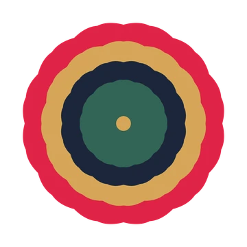 A layered cosmos rosette with 12-fold radial symmetry and 4 alternating rings of petals.
