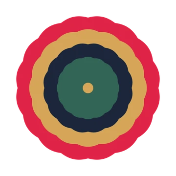 A layered cosmos rosette with 16-fold radial symmetry and 4 alternating rings of petals.