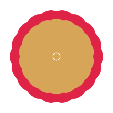 A layered cosmos rosette with 18-fold radial symmetry and 2 alternating rings of petals.