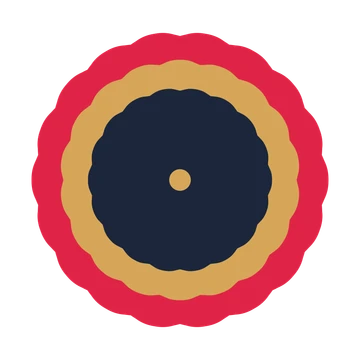 A layered cosmos rosette with 18-fold radial symmetry and 3 alternating rings of petals.