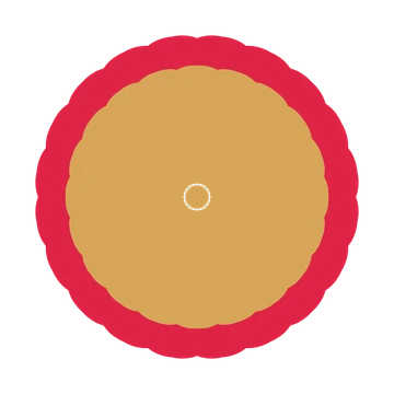 A layered cosmos rosette with 20-fold radial symmetry and 2 alternating rings of petals.