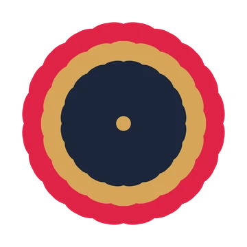 A layered cosmos rosette with 20-fold radial symmetry and 3 alternating rings of petals.