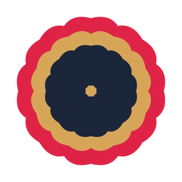 A layered cosmos rosette with 8-fold radial symmetry and 3 alternating rings of petals.