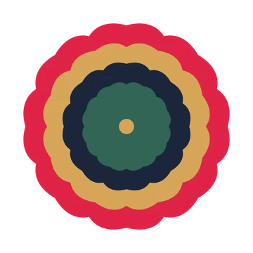 A layered cosmos rosette with 8-fold radial symmetry and 4 alternating rings of petals.