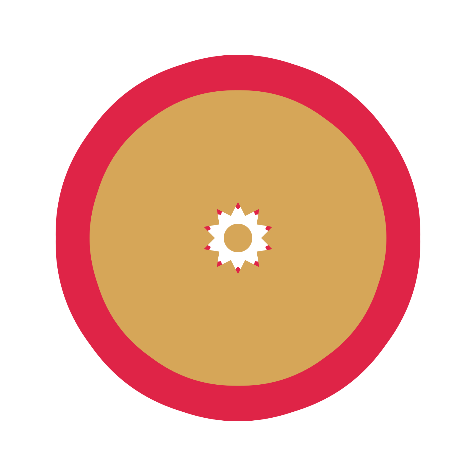 A layered fan rosette with 10-fold radial symmetry and 2 alternating rings of petals.