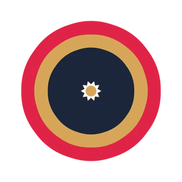 A layered fan rosette with 10-fold radial symmetry and 3 alternating rings of petals.