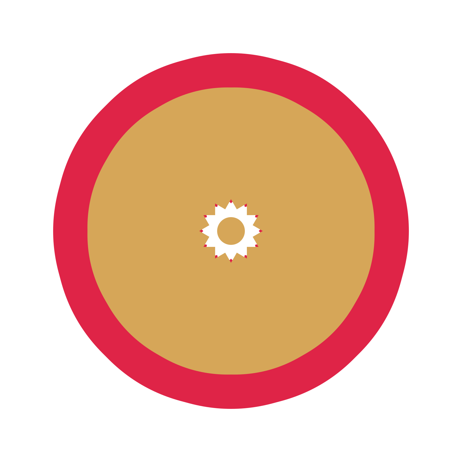 A layered fan rosette with 12-fold radial symmetry and 2 alternating rings of petals.