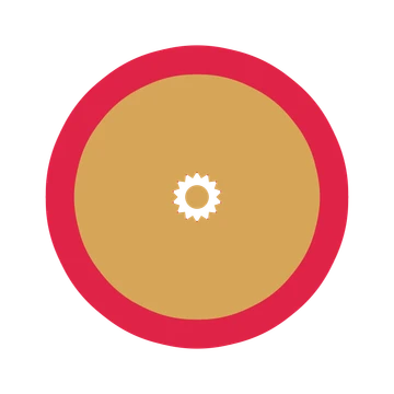 A layered fan rosette with 14-fold radial symmetry and 2 alternating rings of petals.