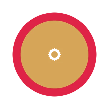 A layered fan rosette with 16-fold radial symmetry and 2 alternating rings of petals.
